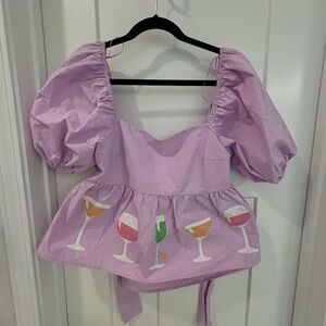 Peach Love tie back cocktail shirt